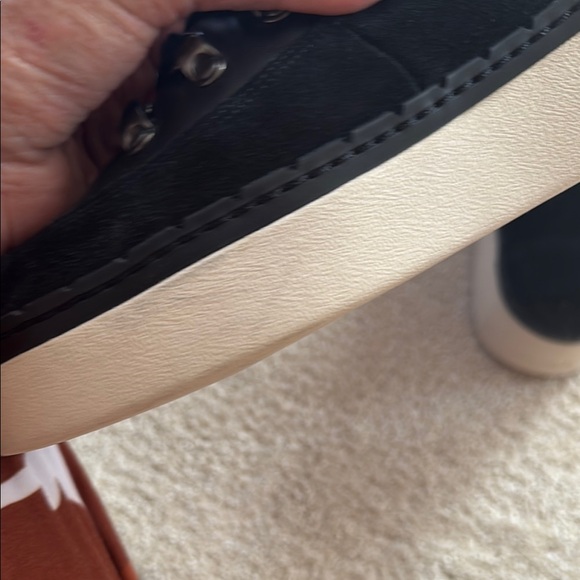 Vince Black Lace Up Boots with Suede Texture - Picture 7 of 10